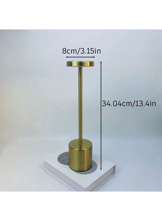 Modern LED Rechargeable Cordless Table Lamp with Touch Sensor, Aluminum Shell, 3 Levels Brightness, USB-C Charging Port, 3000K Portable Metal Bedside Lamp – Black & Gold - view 4